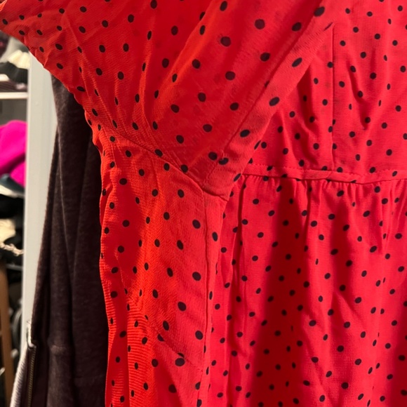 Ganni red polka dot georgette dress - Picture 7 of 8